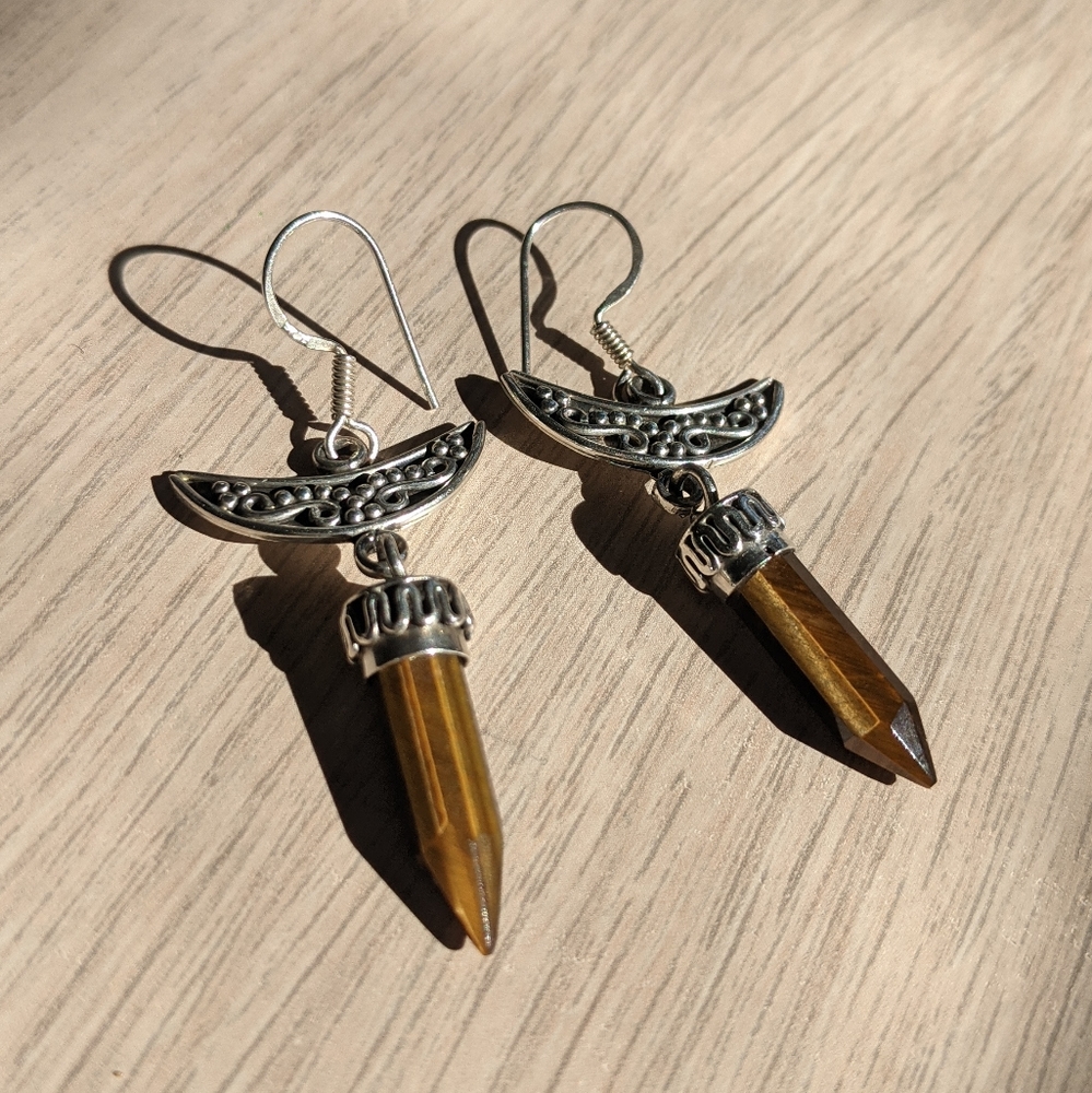 Tiger's Eye Sterling Silver Earrings